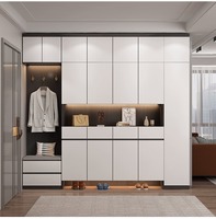 Meuble à chaussures en bois de style moderne, grande capacité, design à panneaux, pour entrée, séparateur de salon, usage domestique, non pliable