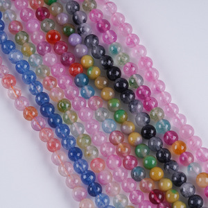 Cuentas Sueltas de Jade Cristalino Redondas de 6-7 mm para Accesorios de Bricolaje, Productos Semiterminados Decorativos para Vendedores Ambulantes - Product Image 1