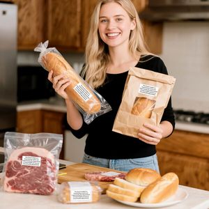 1000 Etiquetas Adhesivas para Alimentos, Impresas Térmicamente, Forma Rectangular, Rollo <span class=keywords><strong>de</strong></span> Embalaje para Cocina, Panadería y Hogar - Product Image 5