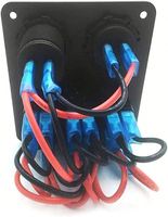 Chargeur double prise USB étanche 12-24V 3.1A avec panneau de commande à 3 interrupteurs à bascule en aluminium ON/OFF