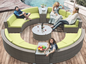 Conjunto de Sofás Modernos para Jardín, Mimbre Sintético, Sofá de Terraza con Cojines Impermeables, Duradero y Ecológico - Product Image 6