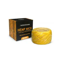 Emballage personnalisé en boîte, rouleau de mèche de chanvre biologique de 200 pieds, ficelle et corde enduites de cire d'abeille pour la fabrication de bougies DIY, briquets et accessoires pour fumer
