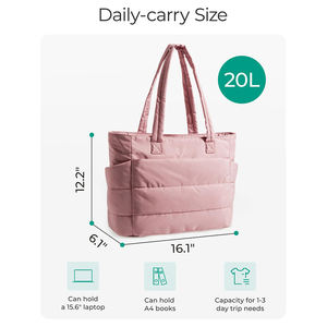 <span class=keywords><strong>Borsa</strong></span> Tote con Logo personalizzato multifunzione grande capacità <span class=keywords><strong>trapuntata</strong></span> <span class=keywords><strong>borsa</strong></span> leggera <span class=keywords><strong>nera</strong></span> Puffer Tote Bag da donna - Product Image 2