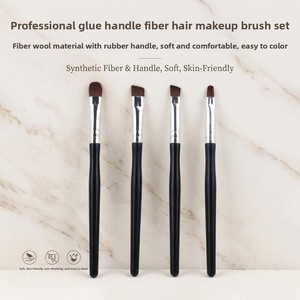 Juego de 4 Brochas de Maquillaje para Ojos con Mango Curvo, Cerdas Sintéticas y Pincel Angulado para Difuminar - Product Image 2