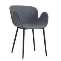 Chine Nouvelle Moderne Pas Cher En Cuir Bras chaise À Manger Meubles Chaise Avec Jambes De Fer