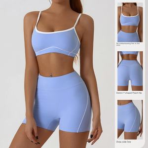 Conjunto de Yoga de 2 Piezas, Transpirable, de Alta Elasticidad, con Tirantes en Contraste y Shorts Levanta Glúteos para Mujer - Product Image 2