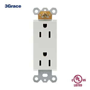 2022 New Version 15Amp Residential Grade Socket Decorator Duplex Electrical Receptacle Self Grounding Wall Outlet