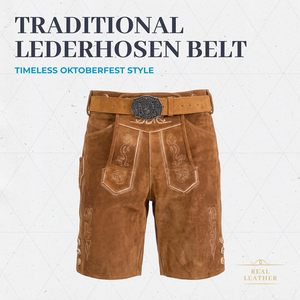 Cinturón Bávaro Personalizado para Hombre, de Cuero Genuino de Ante, con Hebilla de Asta de Ciervo, Estilo Tradicional, Hecho en Alemania - Product Image 2