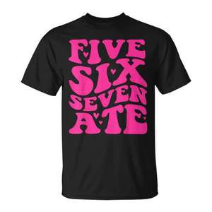 T-shirt imprimé rose Five Six Seven Ate, design Cheerleader Era - Product Image 1