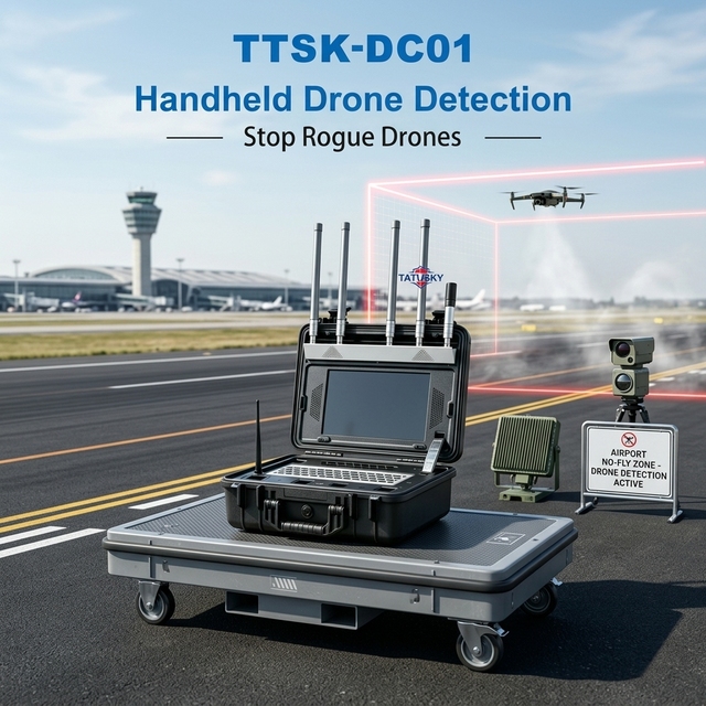Portable Passive Drone Detector 100MHz-6GHz Frequency Range Single Station CRPC Positioning Non-cooperative Target Detection
