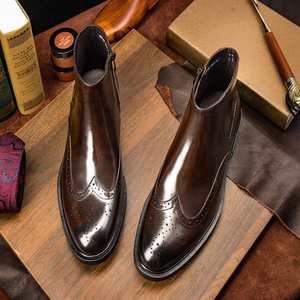 Bottes Mocassins Homme Haut de Gamme en Cuir de Vachette Souple à Bout Pointu et Talon Rehaussé pour Banquets et Événements Sociaux - Product Image 3
