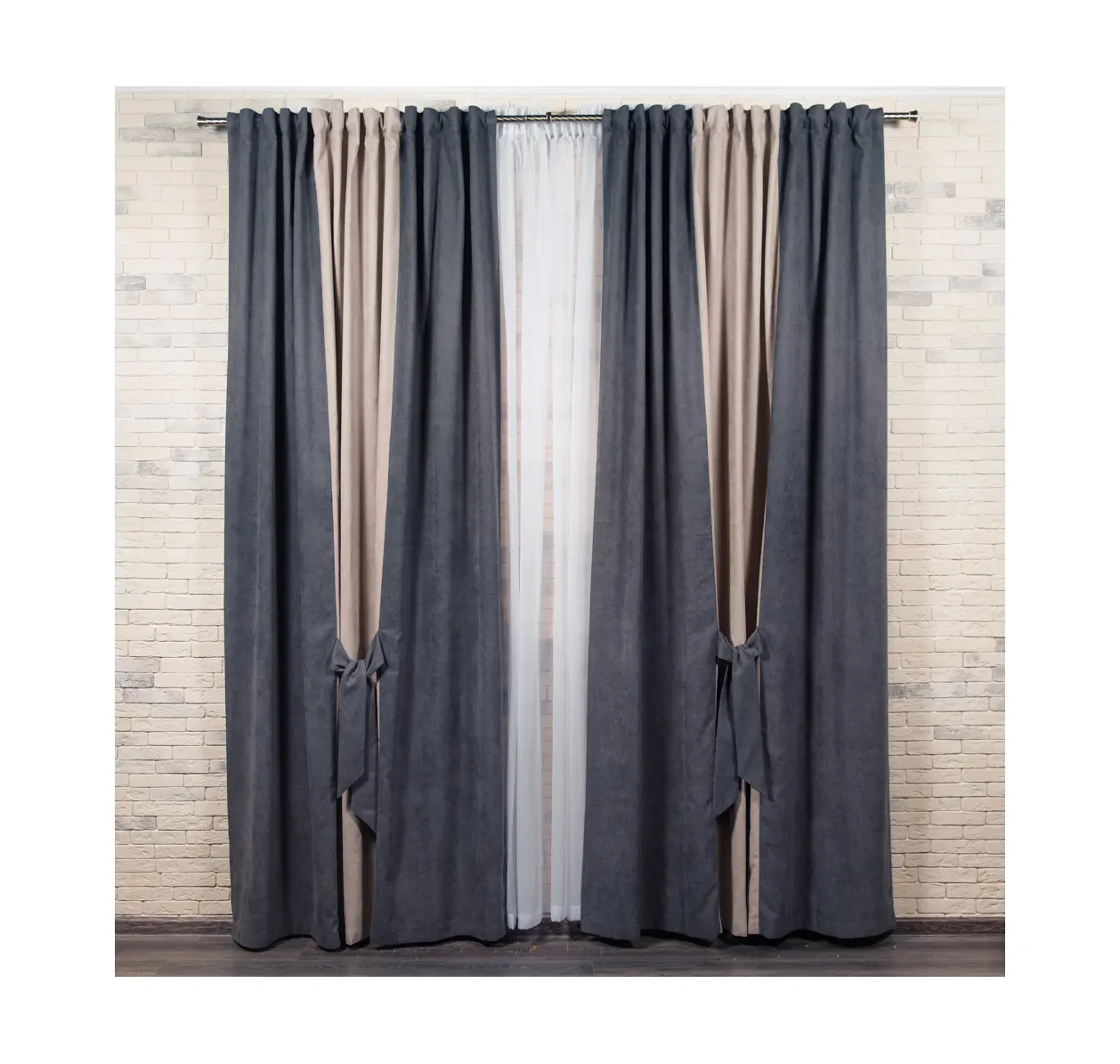 200x270 Hochwertige Stoffe Solid Grey Color Bogen vorhänge von Top Russian Manufacturer Interior Room Design
