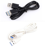24AWG Transfer Data kawat kabel Usb Tipe A ke Usb pria kualitas tinggi panjang kustom kabel Data Usb A Male ke male