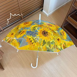 <span class=keywords><strong>Parapluie</strong></span> <span class=keywords><strong>transparent</strong></span> OEM imprimé tournesol en POE, <span class=keywords><strong>parapluie</strong></span> manuel à long manche <span class=keywords><strong>transparent</strong></span> pour la photographie, cadeau, vente en gros - Product Image 6