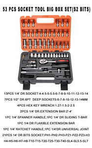 151pcs Ô tô cơ khí sửa chữa hộp công cụ kết hợp bộ phần cứng gắn trên xe ổ cắm cờ lê tay-powered OEM tùy chỉnh - Product Image 4