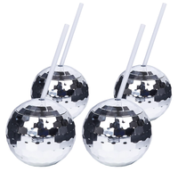 Verres à cocktail boule disco scintillants 12 oz, effet miroir brillant, gobelets amusants pour anniversaire, fête du Nouvel An