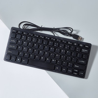 Clavier filaire optique mécanique ultra-fin à 78 touches avec touches multimédias, léger et portable, USB pour PC