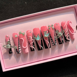 <span class=keywords><strong>Uñas</strong></span> Acrílicas <span class=keywords><strong>de</strong></span> Lujo Hechas a Mano, 10 Piezas, <span class=keywords><strong>Uñas</strong></span> Postizas <span class=keywords><strong>de</strong></span> Gel Pintadas a Mano, Diseño Personalizado, <span class=keywords><strong>Uñas</strong></span> Artificiales - Product Image 5