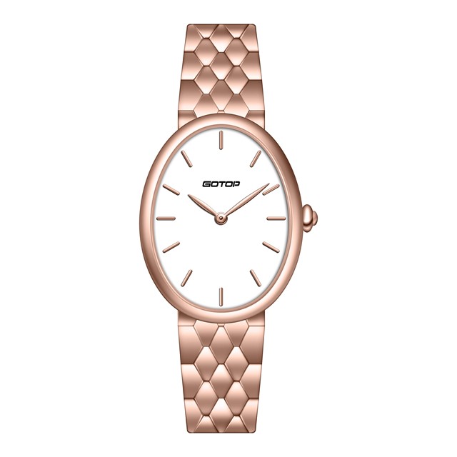 Antique Fashion Quartz Watches for Ladies Chinese-Made Movement Minimalist Oval Design Stainless Steel Pointer OEM Customizable