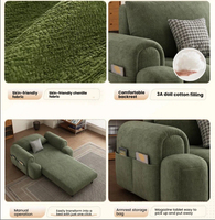 Sofá Cama Esquinero Reclinable, Extensible y Plegable de Tela para Sala de Estar de Apartamento Moderno