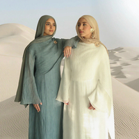 Gaun Maxi Mexizo dengan Kancing Dekoratif, Busana Muslimah, Abaya Ringan, Lengan Mengembang, Abaya Dubai, Grosir Abaya Muslimah