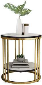 <b>High</b>-Strength Metal <b>Side</b> <b>Table</b> with Smooth Edges Strong Frame Weather Resistant Coating & for Indoor or Outdoor Decoration - Product Image 2