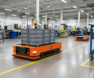 Chariot logistique <span class=keywords><strong>AGV</strong></span> robuste personnalisé de 10 tonnes Trolley Track Straighttransporter Véhicule à plate-forme sans rail intelligent - Product Image 3