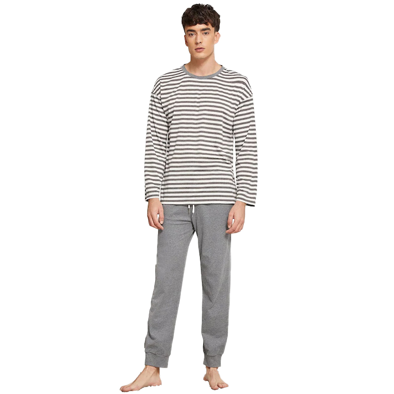 OEM 100% хлопок Мужская одежда для сна с длинным рукавом и штаны Домашняя одежда мужские пижамы