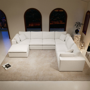 Modular Modern Square Sectional <b>Sofa</b> Set Upholstered Compressed Couch for Living Room Bedroom Apartment Villa No Assembly - Product Image 3