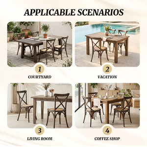 Silla <span class=keywords><strong>de</strong></span> Comedor Apilable <span class=keywords><strong>de</strong></span> Madera Curvada Estilo Rústico Vintage con Respaldo en Cruz <span class=keywords><strong>para</strong></span> Eventos, Restaurantes, Bistrós y Hoteles - Product Image 5