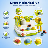 Lot de jouets éducatifs Montessori en plastique, sûrs et mignons, sur le thème des dinosaures, licornes et canards, avec jeu de course de voitures STEM et jeu de déblocage de niveaux