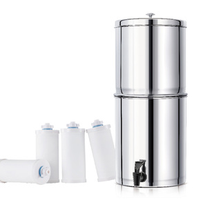 Manual Stainless Steel <strong>Ceramic</strong> Gravity Water Filter Activated Carbon <strong>Purifier</strong> for Household Use - Product Image 2