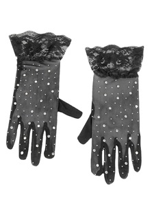 Vente en gros <span class=keywords><strong>Gants</strong></span> d'été en maille respirante avec <span class=keywords><strong>dentelle</strong></span> et strass <span class=keywords><strong>Gants</strong></span> pour femmes à la mode <span class=keywords><strong>Gants</strong></span> courts en <span class=keywords><strong>dentelle</strong></span> noirs et <span class=keywords><strong>blancs</strong></span> de style classique - Product Image 2