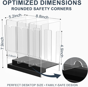 <span class=keywords><strong>Doseur</strong></span> de carte transparent organisateur de bureau Base noire conception de sécurité circulaire distributeur de paquet de rappel à 3 fentes pour TCG et carte de sport - Product Image 2