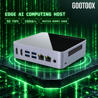 Mini PC IA en aluminium pour calcul en périphérie, 50 TOPS, hybride CPU GPU NPU, 12T FLOPS, FP16, mémoire unifiée, kit de développement IA Ubuntu