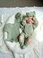 Offre Spéciale nouveau-né bébé barboteuse fille garçon à manches longues tricot barboteuses onesies barboteuses chapeau bonnet ensembles