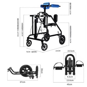 Portable <b>Walker</b> Rollator With Seat For <b>Elderly</b> Lightweight Folding Wheelchair Scooter Shopping Cart - Product Image 2