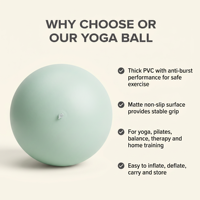 Pelota de Estabilidad de PVC Suave Antideslizante de 25 cm para Yoga, Equipo de Gimnasio en Casa para Pilates y Entrenamiento Corporal