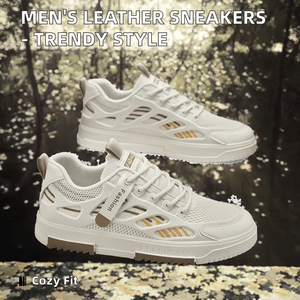 Sneakers Sportive in Pelle alla Moda per Uomo, Scarpe Traspiranti, Calzature Eleganti e Sportive - Product Image 3