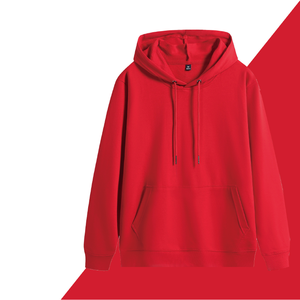 Felpe Unisex in spugna rosa in morbido cotone tinta unita moda uomo e donna Pullover con cappuccio - Product Image 2