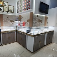 Vitrine pour produits de luxe avec lumière LED Vitrine pour bijoux Comptoir en verre de jade