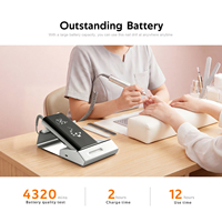 Taladro de Uñas Inalámbrico Portátil Recargable Silencioso de 35000 RPM con Alto Torque, Certificado CE, Garantía de 13 Meses