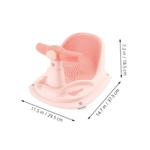 Chaise de bain et de douche pour bébé en plastique, robuste et durable, avec ventouses de dossier, rose et bleue, écologique, avec garantie commerciale - Product Image 2