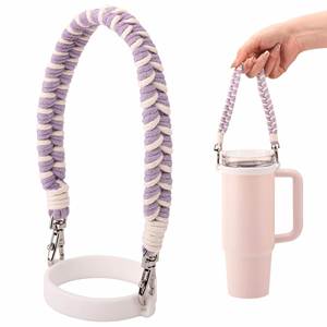 Sangle de transport pour gobelets à eau tissée à la main, pour gobelets de 8 à 40 onces, anneau en silicone de qualité alimentaire, cordon portable pour gobelets à eau de sport - Product Image 4