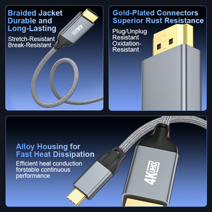ULT-unite 2m 4K 60Hz Ultra HD USB Type C to HDMI <strong>Cable</strong> with Combination Shielding <strong>for</strong> <strong>Computer</strong> Display Projector Mobile Devices - Product Image 4