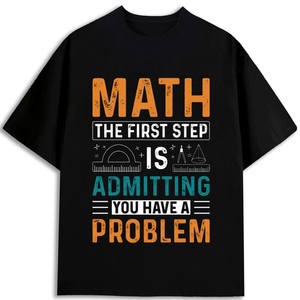 Camiseta para Hombre con Diseño de Problema Matemático, 180 Gramos, 100% Algodón, Cuello Redondo, Manga Corta, Impresión Serigrafiada, Corte Ajustado y Ecológico - Product Image 1