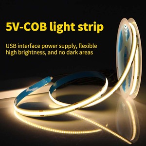 COB светодиодные полосы света низкого напряжения 5 В гибкие полосы света с 1 м USB интерфейс 3000K 4000K 6000K CE ROHS 8 мм ширина PCB - Product Image 5
