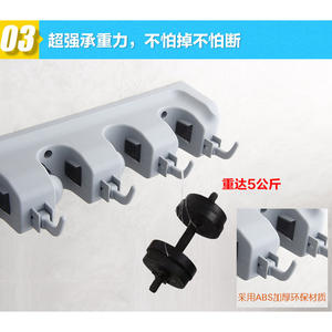 Soporte Multifuncional de Pared para Escobas y Trapeadores de Plástico, Ecológico, con Opciones de 3/4/5/6 Ganchos para Guardar Paraguas - Product Image 6