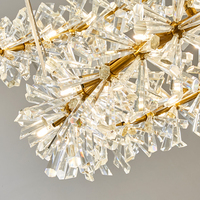 Lustre de table à manger en cristal personnalisé de luxe, luminaire suspendu circulaire moderne à LED pour salle à manger