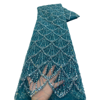 NI.AI Tissu de Luxe Perlé Dentelle Brillant Brodé de Paillettes Tulle pour Robes de Mariée Tricot Filet pour Garçons